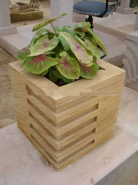 RMY Teakwood Marble Planters,