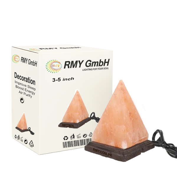 Pink/Orange Pyramid USB Salt Lamp Calm Mind, Cozy Space , Aesthetic Lighting , Perfect Desk ,Bedr...