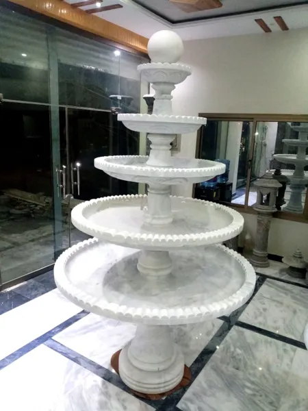 RMY White Marble Fountains,Marble Outdoor Fountains with Modern Designs,Luxurious Black And White... - image 1