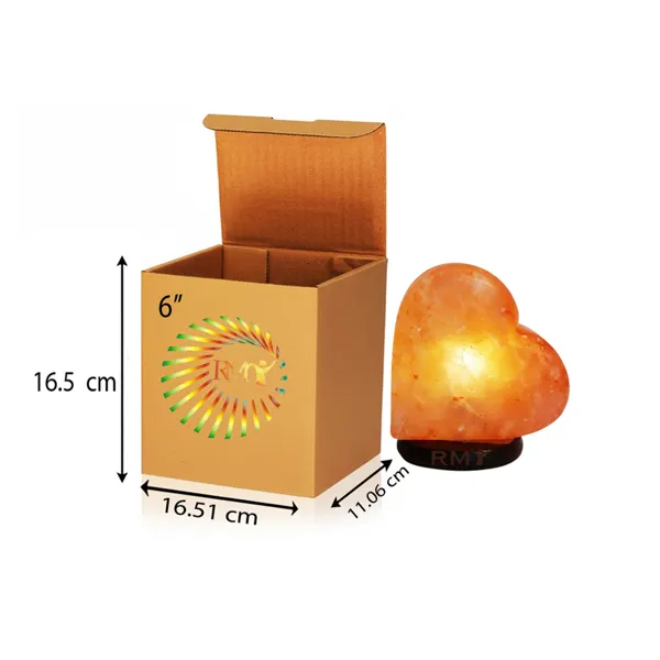 RMY Pink/Orange Heart Salt Lamp 6 Inches(Eu Pallet) ,Himalayan Heart Shape Salt Lamp – Natural Cr... - image 2