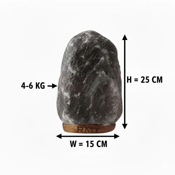 RMY Pure Dark Grey/Black Himalayan Salt Lamp 4-6kg (Wooden Box)| Hand-Carved Natural Rock Crystal... - image 1