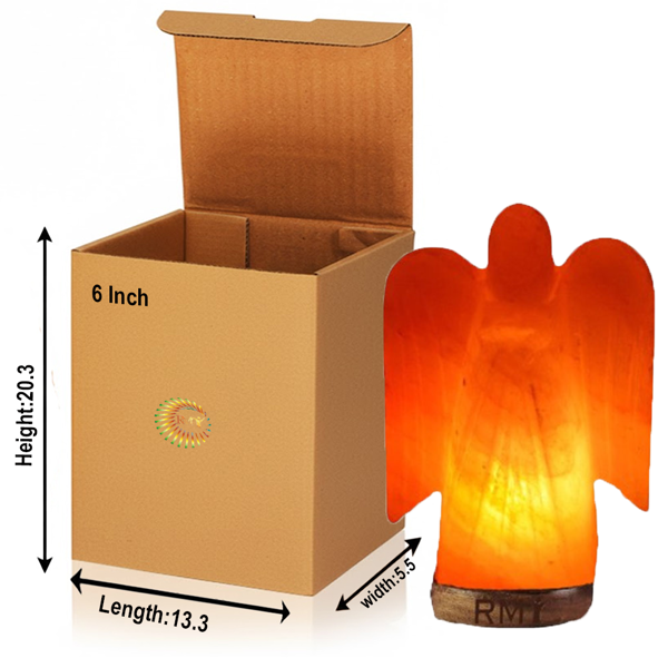 RMY Himalayan Salt Angel Lamp 6 Inches(Eu Pallet) , Himalayan Angel Salt Lamp – Hand-Carved Cryst... - image 1
