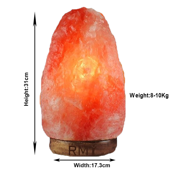 RMY Pink Crystal Himalayan Salt Lamp 8-10kg (Wooden Box)– Decorative Lamp with Wooden Base,Pink H... - image 1