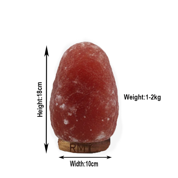 RMY Red Salt Lamp 1-2kg (Wooden Box),Luxury Red Himalayan Salt Lamp – Natural Healing Crystal Dec... - image 1