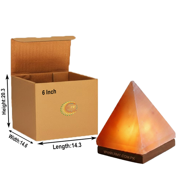 RMY Pink/Orange Himalayan Pyramid Salt Lamp 6 Inches(Eu Pallet) ,Natural Himalayan Salt Pyramid L... - image 1