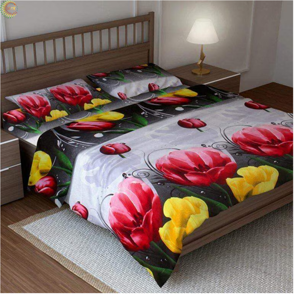 RMY 3D Cotton Bedsheet, 3D Cotton Bedsheets, 3D Printed Cotton Bedsheet, 3D Design Cotton Bedsheet