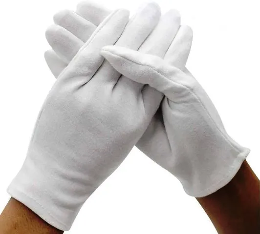 RMY White Cotton Gloves Large for Moisturizing Dry Hands,RMY White Cotton Marching Band Parade Gl... - image 1