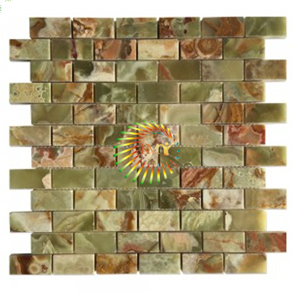 RMY Onyx Mosaic Tiles Multi Green Onyx Square,Multi Green Onyx MOSAIC TILES Collection,Multi Gree... - image 1