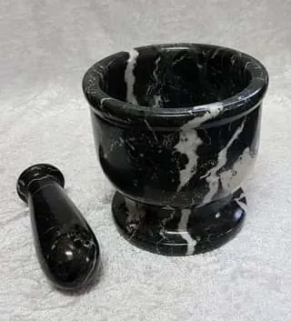 RMY Black Small Mortar and Pestle for Altar Supplies, RMY Top Quality Handcrafted Multi Green Ony... - image 1