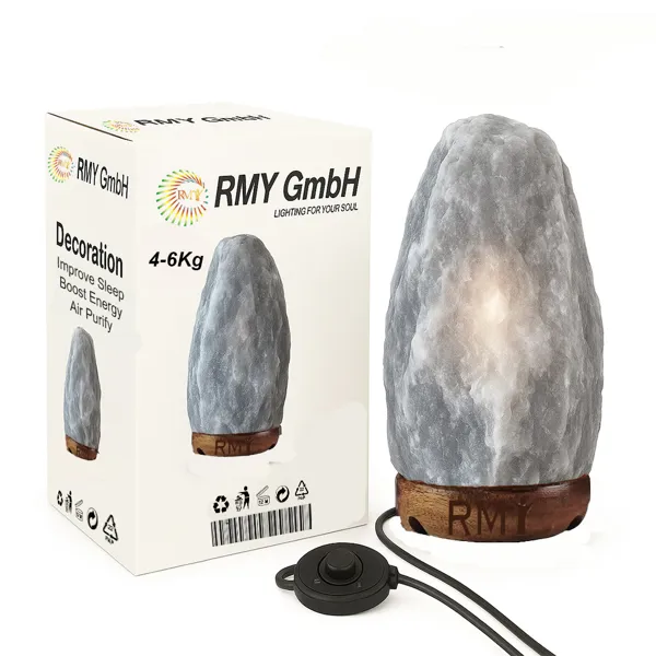 RMY Himalayan Grey Salt Lamp 4-6kg – Natural Crystal Lamp, Home Décor, Wellness | Help to Reduce ... - image 1