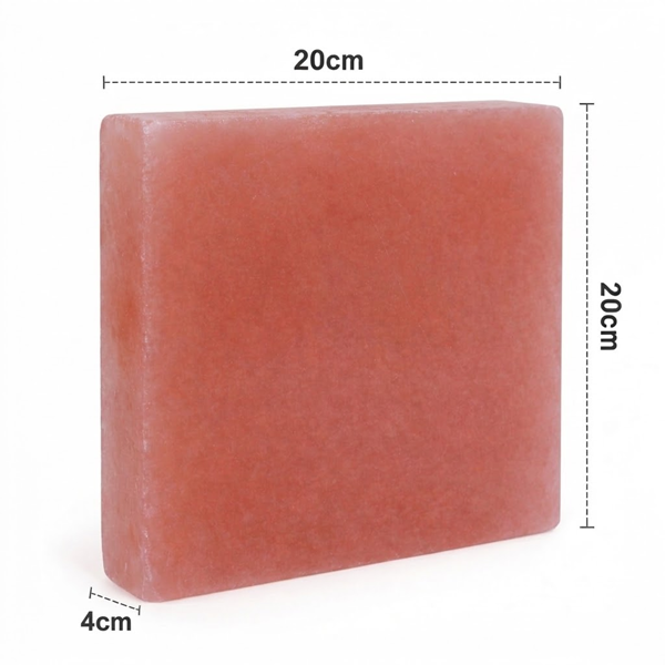 RMY Natural Himalayan Salt Grill Tile 20x20x4cm(Eu Pallet)– BBQ Cooking Salt Block for Steak and ... - image 1