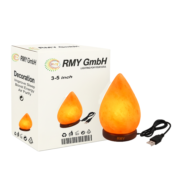 Pink/Orange Teardrop USB Salt Lamp 300 Gram , Wellness and Relaxation , Perfect Wellness Gift , N...