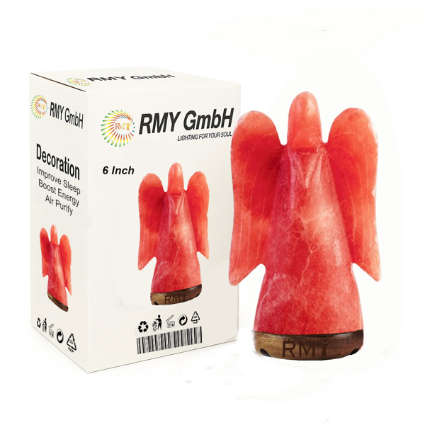 Buy RMY Red Angel Salt Lamp 6 inch for Relaxation ,Wellness Crystal,Stress Relief and  Air Purifier - image 1