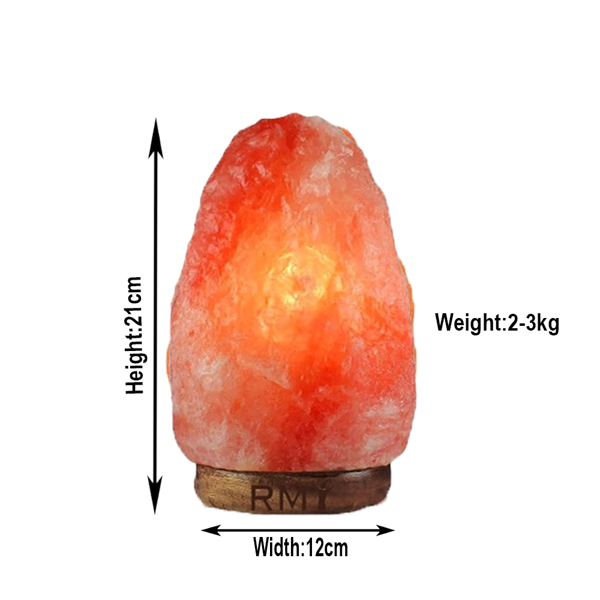 RMY Handmade Pink Salt Crystal Lamp 2-3kg (Wooden Box)– Cozy Ambient Lighting for Home,Natural Hi... - image 1