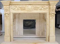 RMY Indus Gold Marble Fireplace,Marble Fireplaces Indus Gold Marble from Pakistan,Natural Marble ... - image 2