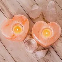 RMY Heart Tea Light Candle Holder,Heart Candle Holders,Himalayan Salt Candle Holder Heart Shaped - image 2
