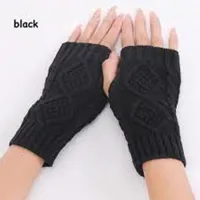 RMY black fingerless goves,RMY black fingerless goves long womens, RMY black fancy fingerless gov... - image 2