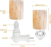 Himalayan Salt Cylinder Night Light Lamp – Hand-Carved Pink Salt Crystal Plug-in, Calming Ambient... - image 3