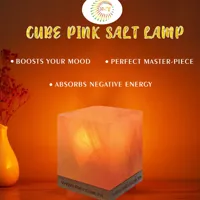 Pink Cube Salt Lamp 8″– Modern Style, Natural Glow, Healthier Air. - image 2