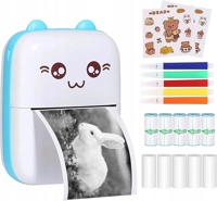 MINI PORTABLE THERMAL LABEL PRINTER + 5 ROLLS + 5 PENS