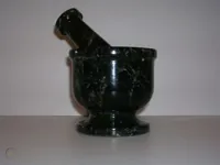 RMY Black Small Mortar and Pestle for Altar Supplies, RMY Top Quality Handcrafted Multi Green Ony... - image 2