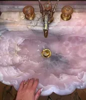 RMY Pink Onyx Sink,Pink Onyx Bathroom Sink,Pink Onyx Rectangle Shaped sinks basins Collection,Pin... - image 3