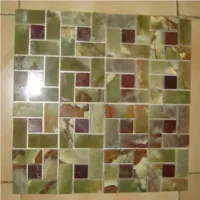 Dark Green Onyx Polished Mosaic Tiles, Dark Green Onyx Stone Tumbled Mosaic Tile / Sheet, Safe Tr... - image 2
