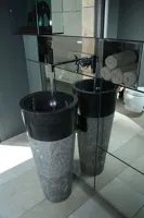 RMY Marble Jet Black Pedestals Sinks,All Marble Pedestal Sinks Colors & Shapes,Jet Black Mar... - image 2