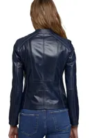 RMY Navy Blue Genuine Leather Jacket for Women,leather jacket supplier, leather jacket exporter, ... - image 3