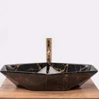 RMY Black & Gold Marble Sink & Basins,Black & Gold Marble Honed Basin,Natural Blac... - image 3