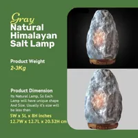 RMY Himalayan Grey Salt Lamp 2–3kg – Air Purifier And Decorative Night Light | 100% natural Himal... - image 2