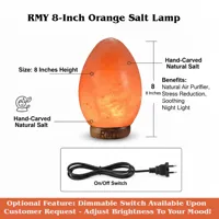 Pink Egg Salt Lamp Natural Air Purifier, Stress Relief Night Light and Healing Home Décor - image 2