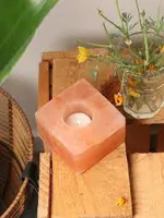 RMY Cube Salt Candle Holder,Cube Shape Salt Candle Holder 800g, - image 3