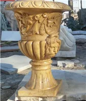 RMY Beige Marble Planters,Beige Marble Flower Pots,Marble Planters & Urns,Beige Marble Flowe... - image 3