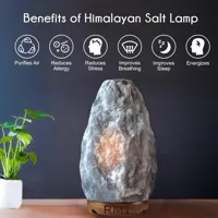 RMY Himalayan Grey Salt Lamp 2–3kg – Air Purifier And Decorative Night Light | 100% natural Himal... - image 3