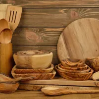 RMY Wooden dishes,2 Pcs Wood Dinner Plates for Eating Wooden Serving Platter for Food Sandwich De... - image 2