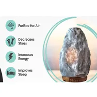 RMY Himalayan Natural Grey Salt Lamp 3-4kg – Air Purifier, Decorative Lighting | Help to Reducing... - image 2