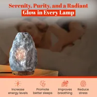 Himalayan Grey Salt Lamp 12-15Kg – Best fir Stress Relief, Detox and Home Décor Light |  Wooden p... - image 2