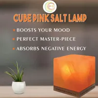 Pink Cube Salt Lamps 6″- Natural Ionizer and Calming Ambient Light. - image 3