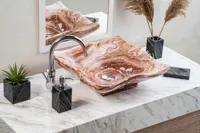 RMY Onyx Sinks, Multi Red Onyx Sinks, Red Onyx Sink from Pakistan,Multi Red Onyx Sinks Basins Col... - image 2