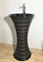 RMY Black & Gold Marble Pedestal Sinks,All Marble Pedestal Sinks Colors & Shapes,Black ... - image 3