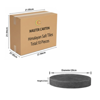 RMY Premium Round Dark Grey/Black Salt Tiles 20x20X2.5cm(Eu Pallet),Premium Grey Round Himalayan ... - image 2