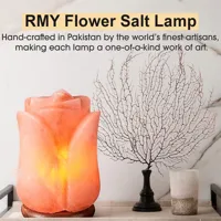 Pink Flower Salt Lamps 6″ Blooming Crystal Glow for Natural Healing, Relaxation, and Elegan... - image 2