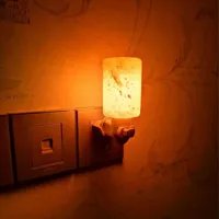 Himalayan Salt Cylinder Night Light Lamp – Hand-Carved Pink Salt Crystal Plug-in, Calming Ambient... - image 2