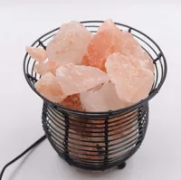 RMY 7-Inch Round Iron Basket Red Himalayan Salt Lamp,Provides a soothing and relaxing night light... - image 3