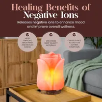 Pink Flower Salt Lamps 8″ Unique Floral Crystal Lamp for Relaxation, Wellness, and Beautifu... - image 3