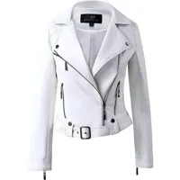 RMY Belt White Cow-Hide Leather Fashion Jacket,RMY Women’s White Hooded Leather Jacket,RMY Women&... - image 2