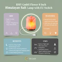 Pink Flower Salt Lamps 6″ Blooming Crystal Glow for Natural Healing, Relaxation, and Elegan... - image 3