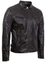 RMY Beltless Black Sheep-Skin Leather Fashion Jacket,RMY Men Black Leather Jacket, RMY Black Leat... - image 2