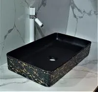 RMY Black & Gold Marble Sink & Basins,Black & Gold Marble Honed Basin,Natural Blac... - image 2
